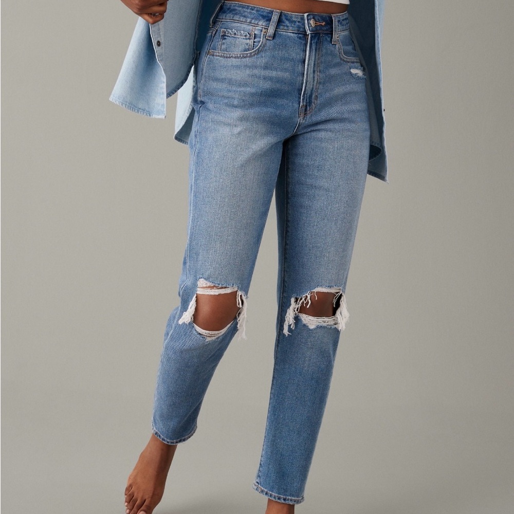 American Eagle AE Curvy Mom Jeans in Cool Classic size 2R